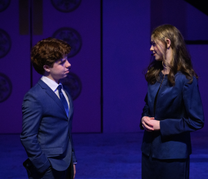 Sophomore Vivienne Evans performs in Legally Blonde with Sophomore Donovan Wheelock 